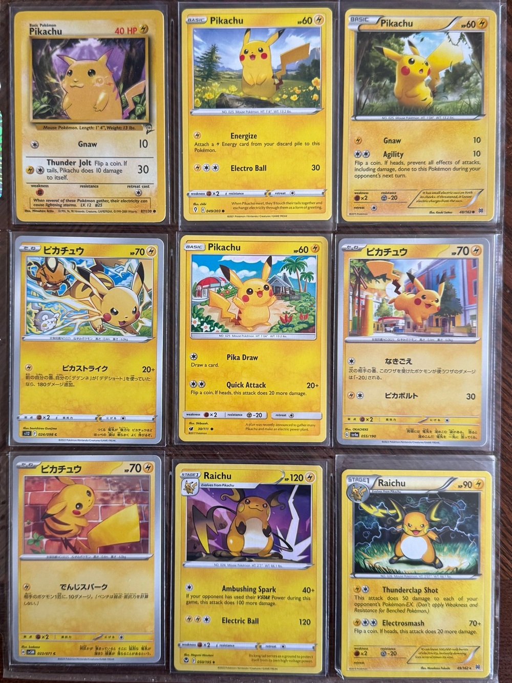 Pikachu and Raichu Pokemon Card Lot
